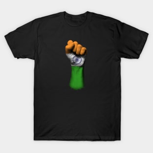 Flag of India on a Raised Clenched Fist T-Shirt